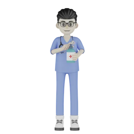 Personaje Medico Con Varias Poses 3D Illustration