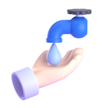 Lavar mão  3D Illustration