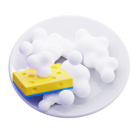 Lavar louça com esponja  3D Icon