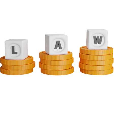 Law And Coins Stack 3D Icon
