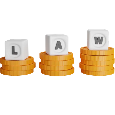 Law And Coins Stack 3D Icon
