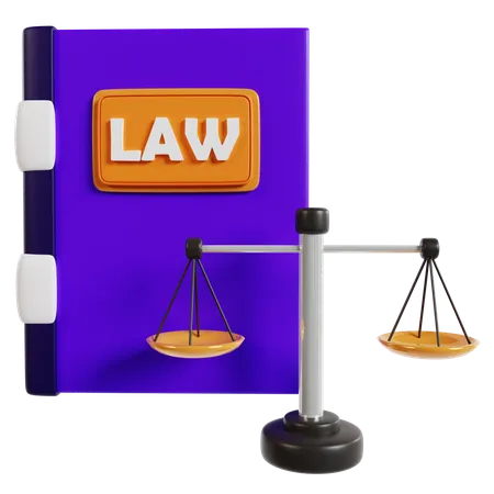 Law Book and Justice Scales  3D Icon