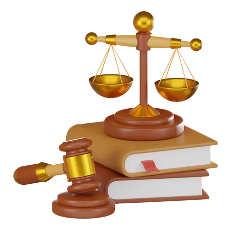 Law book with balance scale  3D Icon