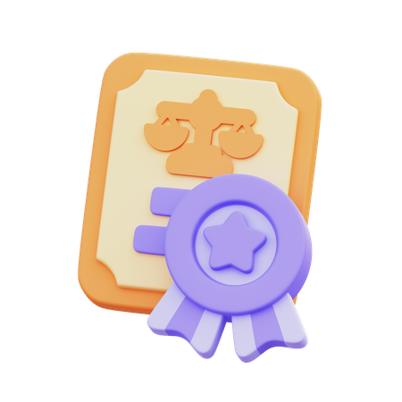 Law Certificate  3D Icon