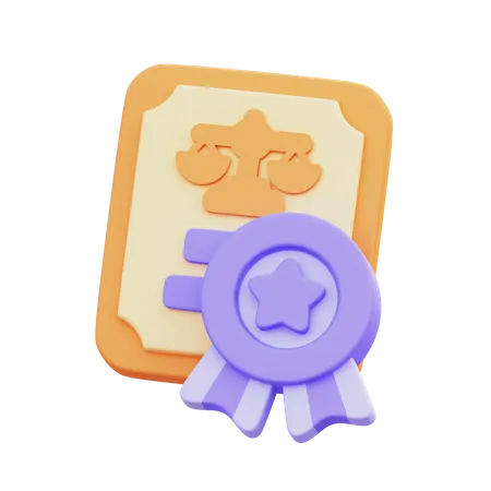 Law Certificate  3D Icon