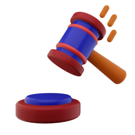 Law Hammer 3D Icon