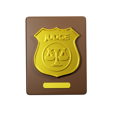 Law Judge Badge  3D Illustration