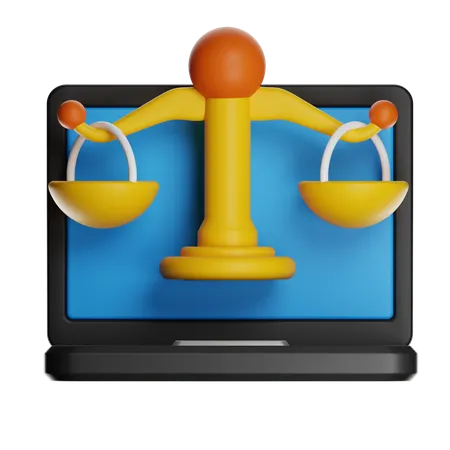 Law Laptop  3D Icon