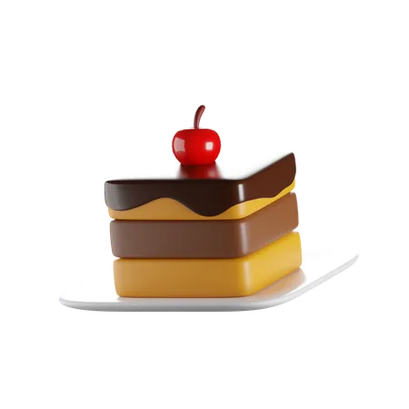 Layer Chocolate Cake 3 D Render Isolated Images 3D Icon