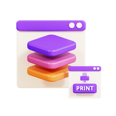 Layer Print  3D Icon