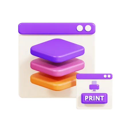 Layer Print  3D Icon