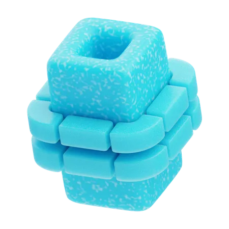 Layered Block  3D Icon