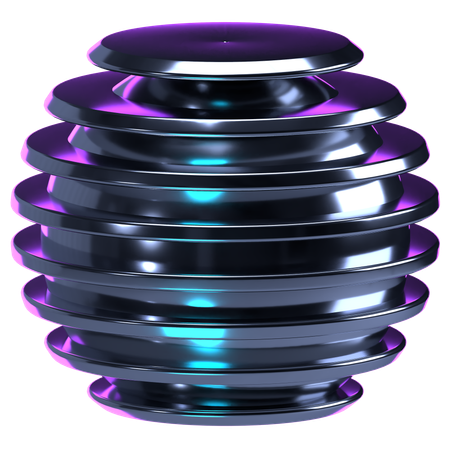 Layered Chrome Hive Sphere  3D Icon