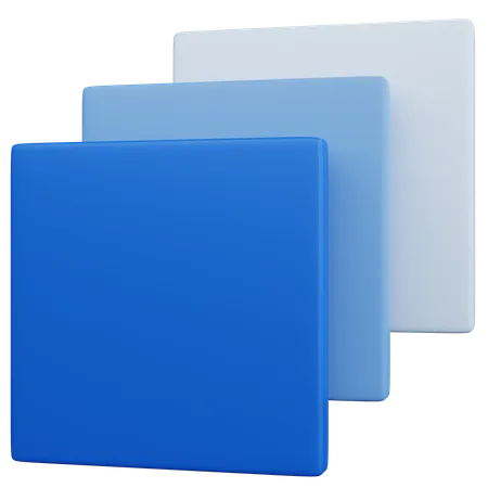 3 D Rendering Three Layers Blue Isolated 3D Icon