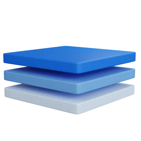 3 D Rendering Blue Layers Icon Isolated 3D Icon