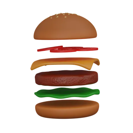 Layers burger  3D Icon