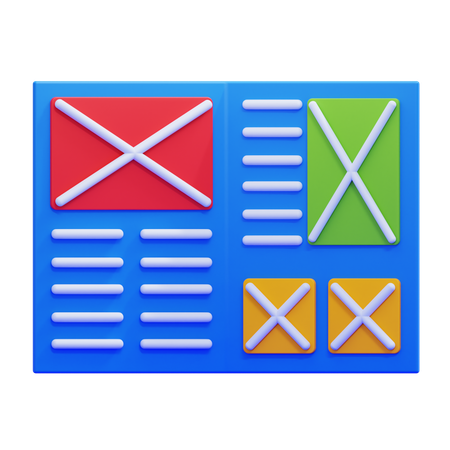 Layout Grid  3D Icon