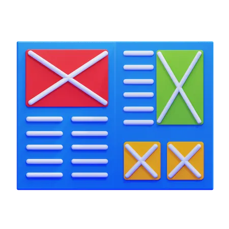 Layout Grid  3D Icon