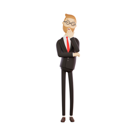 Lazy Businessman  3D Illustration