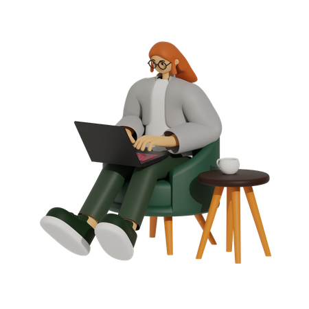 Lazy Days, The Sofa-Based Work Revolution  3D Icon