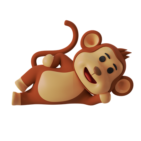 Lazy Monkey  3D Icon