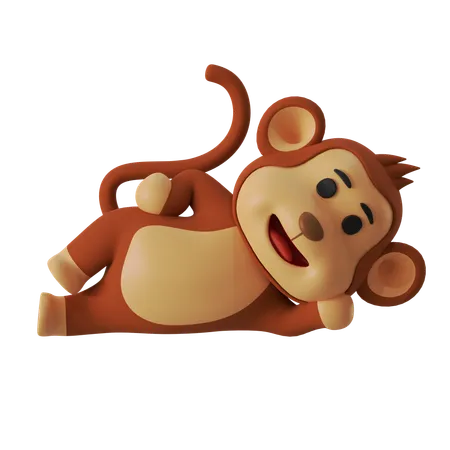 Lazy Monkey  3D Illustration