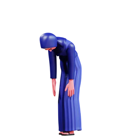 Lazy Muslim Female  3D Illustration