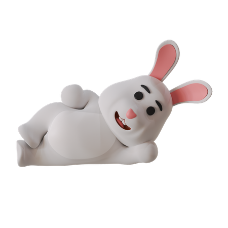 Lazy Rabbit  3D Icon