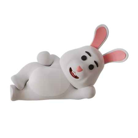 Lazy Rabbit  3D Illustration