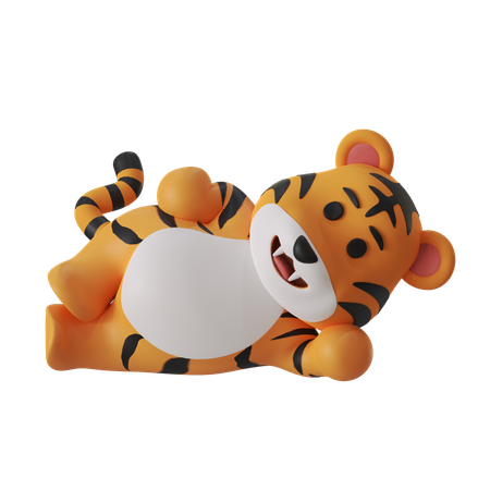 Lazy Tiger  3D Icon