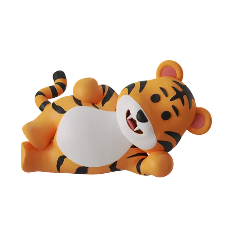 Lazy Tiger  3D Icon