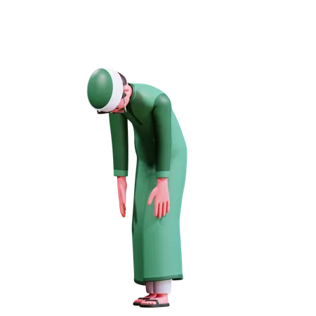 Lazzy Muslim Male  3D Illustration