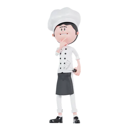 Le chef est debout et réfléchit  3D Illustration