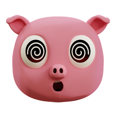 Le cochon mignon a le vertige emoji  3D Icon