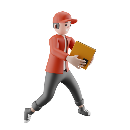 Le logisticien a couru pour envoyer le colis  3D Icon