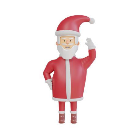 Père Noël disant bonjour  3D Illustration