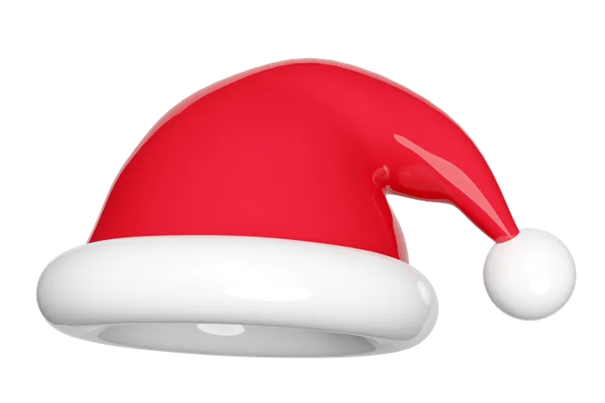 Le père Noël porte un chapeau rouge  3D Illustration