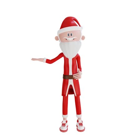 Pose du Père Noël se levant de la main droite  3D Illustration