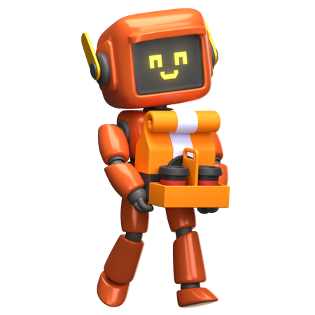 Le robot orange livre des repas  3D Icon