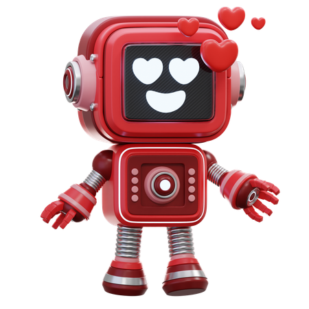 Le robot tombe amoureux  3D Illustration