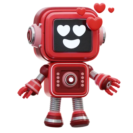 Le robot tombe amoureux  3D Illustration