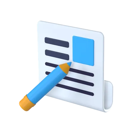 Lead Writing  3D Icon