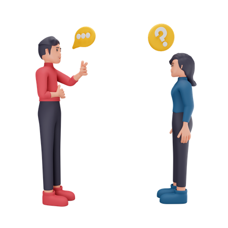 Leader solving employee problem  3D Icon