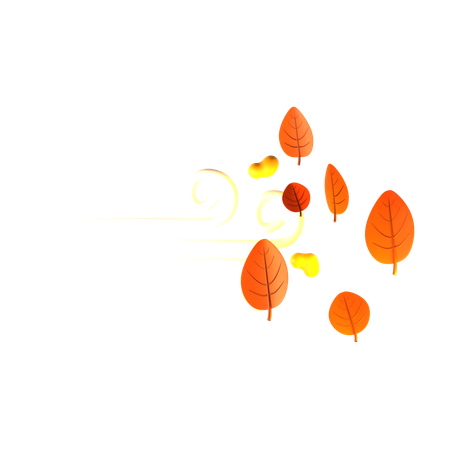 Leaf Blown By Wind  3D Icon