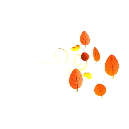 Leaf Blown By Wind  3D Icon