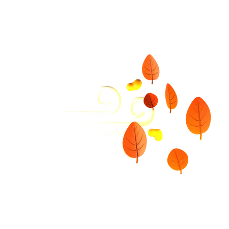 Leaf Blown By Wind  3D Icon