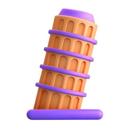 Leaning Tower of Pisa 3D Icon
