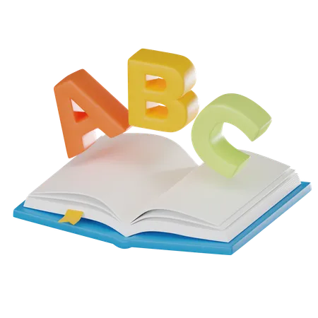 Education Featuring An Open Book And ABC An Iconic Symbol Of Learning And Literacy Perfect For Educational Materials And Literary Concepts 3 D Illustration 3D Icon