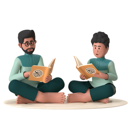 Learning Al-Quran  3D Illustration