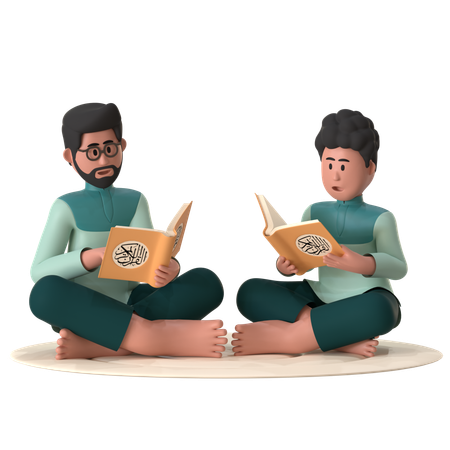 Learning Al-Quran  3D Illustration